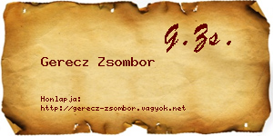 Gerecz Zsombor névjegykártya